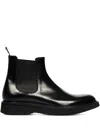 Green George Leather Boots In Black