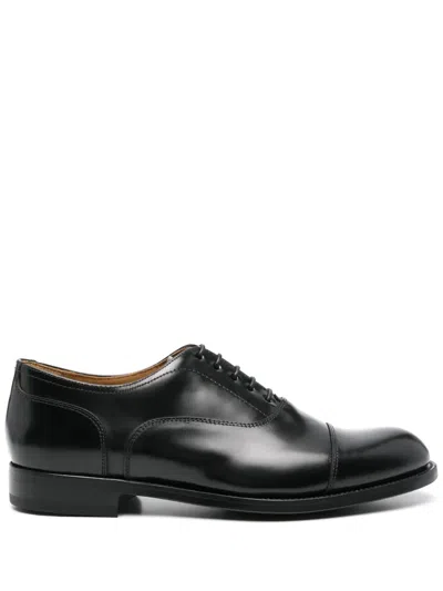Green George Leather Derby Shoes In Black