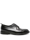 Green George Leather Derby Shoes In Brown