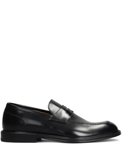 Green George Leather Loafers In Black