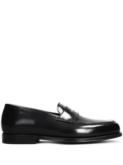 Green George Leather Loafers In Black