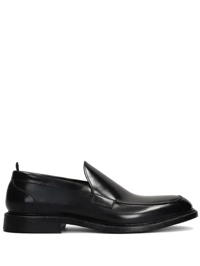 Green George Leather Loafers In Black