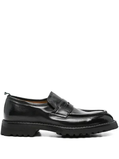 Green George Leather Loafers In Black