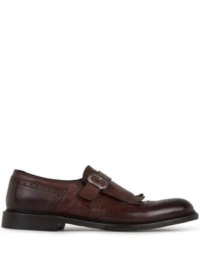 Green George Leather Loafers In Brown