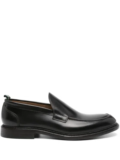 Green George Leather Loafers In Black