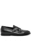 Green George Leather Monk Shoes In Black