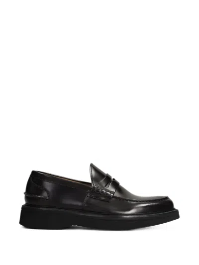 Green George Leather Penny Loafers In Multi