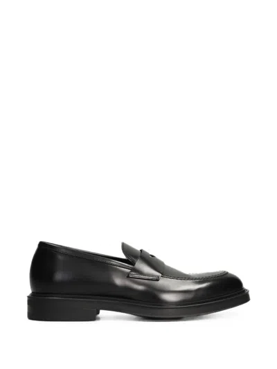 Green George Leather Penny Loafers In Multi