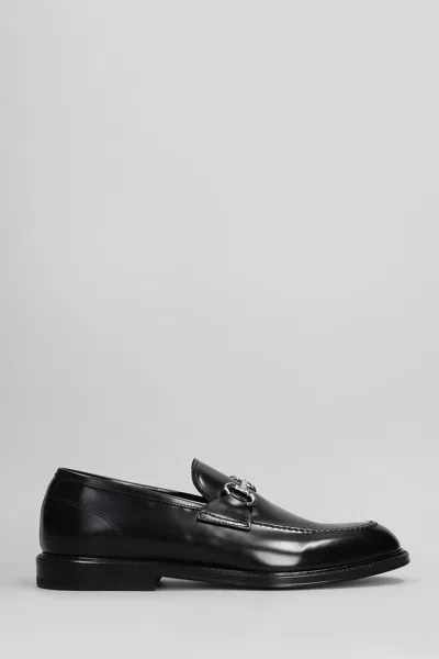 Green George Loafers In Black Leather