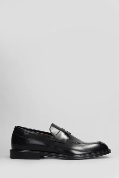 Green George Loafers In Black Leather