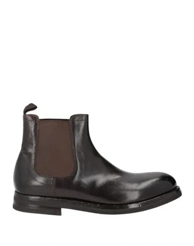 Green George Man Ankle Boots Black Size 10 Leather