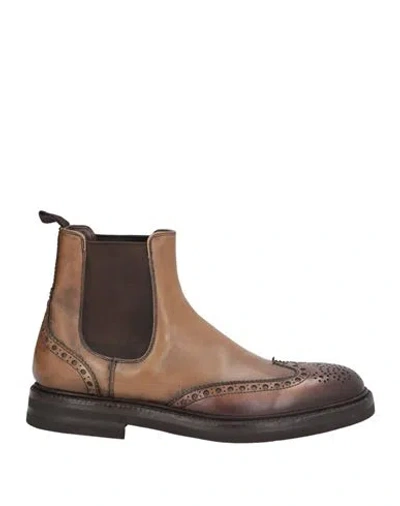 Green George Man Ankle Boots Light Brown Size 8 Leather In Sand