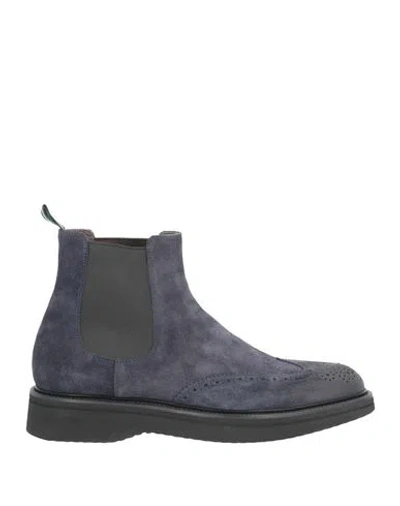 Green George Man Ankle Boots Navy Size 9 Leather In Blue
