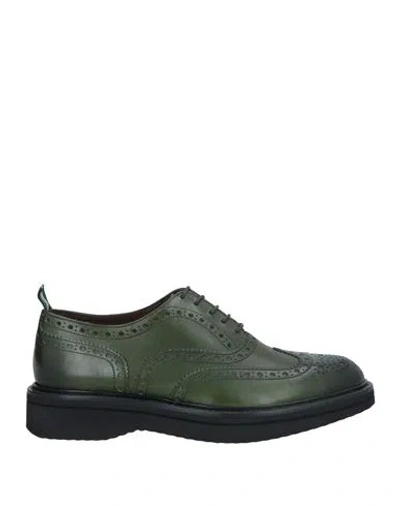 Green George Man Lace-up Shoes Military Green Size 9 Soft Leather