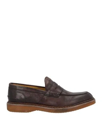 Green George Man Loafers Dark Brown Size 9 Leather