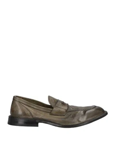 Green George Man Loafers Military Green Size 9 Leather