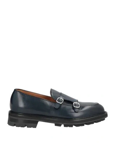 Green George Man Loafers Navy Size 10 Leather In Blue