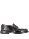Green George Penny Leather Loafers In Black