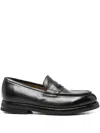 Green George Penny Leather Loafers In Multi