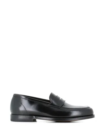 Green George Polished Strap Leather Loafers In Multi