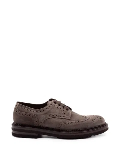 Green George Suede Brogue Derby Shoes In Multi