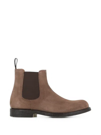 Green George Suede Chelsea Boots In Brown