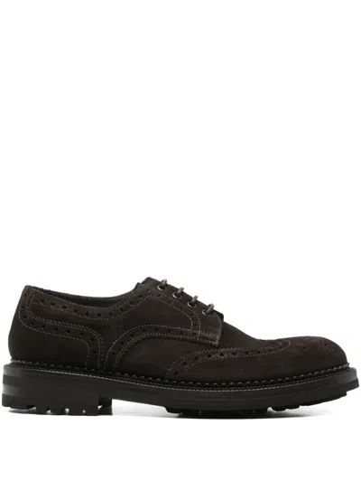 Green George Suede Derby Shoes In Brown