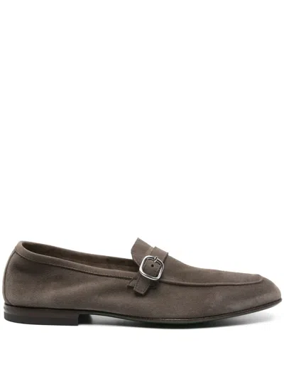Green George Suede Loafers In Brown