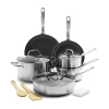Green Pan Greenpan Chatham Healthy Tri-ply Stainless Steel Ceramic Non-stick 12-pc. Cookware Set In Gray