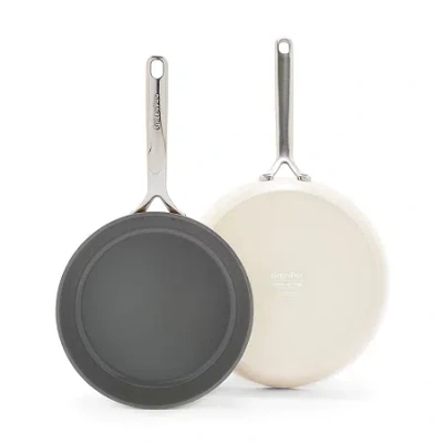 Green Pan Greenpan Gp5 Cearmic Non-stick 2-pc. Frypan Set In White