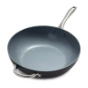 Green Pan Greenpan Lima Hard Anodized Ceramic Non-stick 12.5" Open Wok In Gray