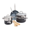 Green Pan Greenpan Lima Healthy Hard Anodized Ceramic Non-stick 12-pc. Cookware Set In Gray