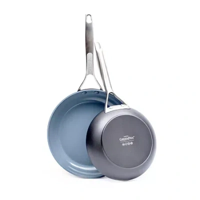 Green Pan Greenpan Paris Pro Hard Anodized Cermaic Non-stick 2-pc. Open Frypan Set In Gray