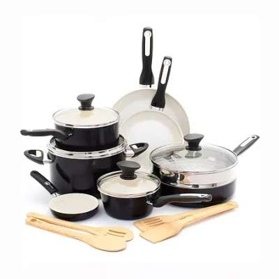 Green Pan Greenpan Rio Healthy Ceramic Non-stick 16-pc. Cookware Set In Black