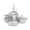 Green Pan Greenpan Venice Pro Healthy Tri-ply Stainless Steel Ceramic Non-stick 10-pc. Cookware Set In Silver