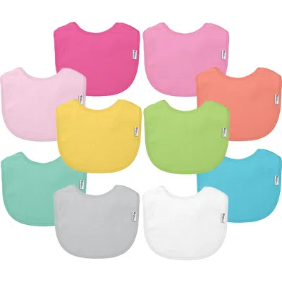 Green Sprouts Kids'  10-pack Stay-dry Infant Bibs In Pink