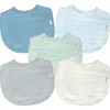Green Sprouts Kids'  5-pack Organic Cotton Muslin Baby Bibs In Blueberry