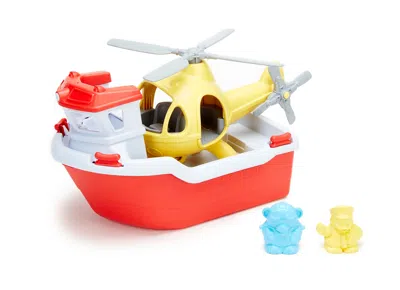 Green Toys Rescue Boat Helicopter In Multi