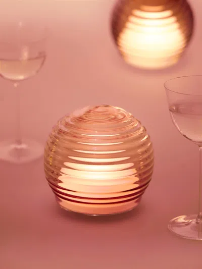 Green Wolf Lighting Curve Hand-blown Murano Glass Portable Table Light In Pink