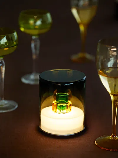 Green Wolf Lighting Titanio Ii Hand-blown Murano Glass Portable Table Light  Abask Luxury Gift