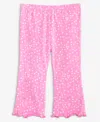 Greendog First Impressions Girls Toddler 2t-4t Mini Hearts Flare Pants, Macy's Exclusive In Pink