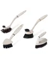 Greener Cleaner Greener Clearner Set Of 4 Kitchen Brushes In Cream