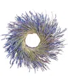 Greenishblu Dried Lavender With Twing Base Fresh Spring Wreath, 20" In No Color