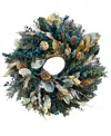 Greenishblu Green And Gold Real Preserved Wreath, 24" In No Color