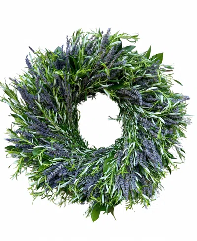 Greenishblu Real Aromatic Wreath Dried Lavender And Rosemary, 22" In Transparent