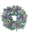 Greenishblu Real Misty Flower Limonium Fresh Spring Wreath, 20" In No Color