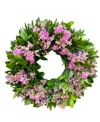 Greenishblu Real Ruscus, Misty Limonium Fresh Spring Wreath, 20" In No Color