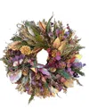 Greenishblu Red And Gold Real Preserved Wreath, 24" In No Color