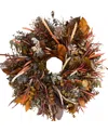 Greenishblu Sunset Real Preserved Fall Wreath, 24" In No Color