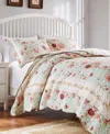 Greenland Home Fashions Antique Rose 100% Cotton Reversible 2 Piece Quilt Set, Twin/twin Xl In Blue